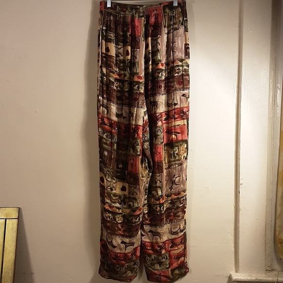 Vintage 80's culottes ~ gauchos w/ patchwork design - Picture 8 of 8